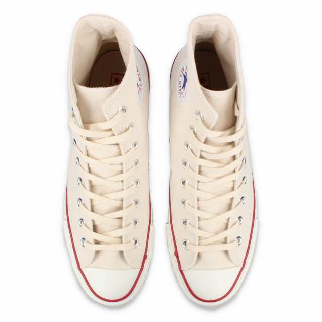 スニーカー メンズ レディース コンバース オールスター J ハイカット ホワイト 日本製 CONVERSE CANVAS ALL STAR J HI  NATURAL WHITE MA｜au PAY マーケット