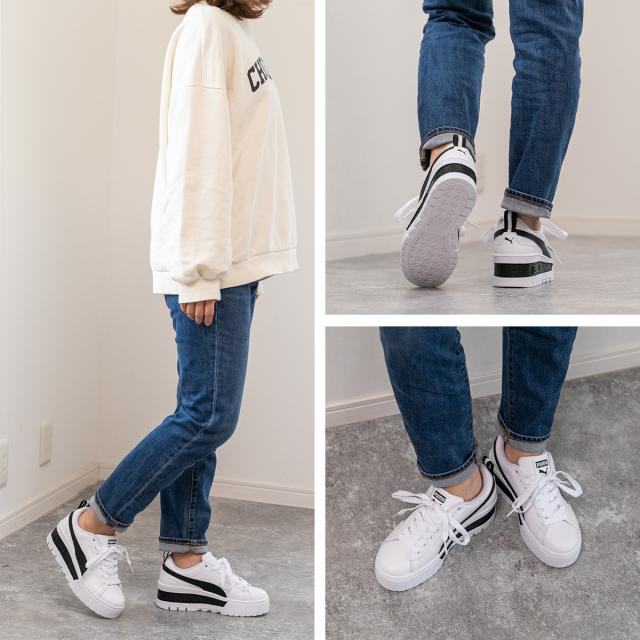 綺麗!可愛い厚底!! ☆プーマ PUMA ☆ Women's MAYZE White/Black プーマ PUMA MAYZE WEDGE WNS/メイズ ウェッジ ウィメンズ