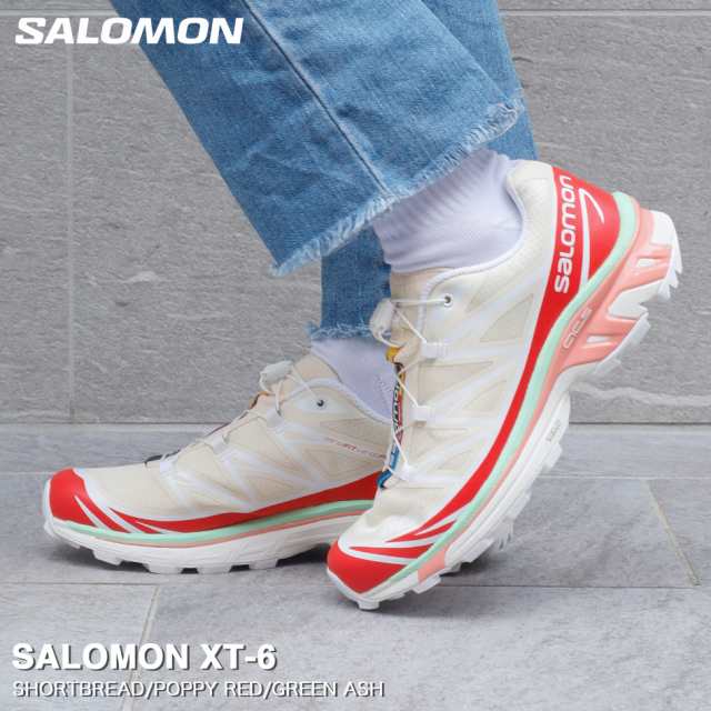 SALOMON XT-6 サロモン エックスティー 6 メンズ レディース SHORTBREAD/POPPY RED/GREEN ASH ホワイト L47293300