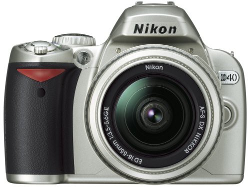 Nikon デジタル一眼レフカメラ D40 レンズキット シルバー D40SLK(中古品)