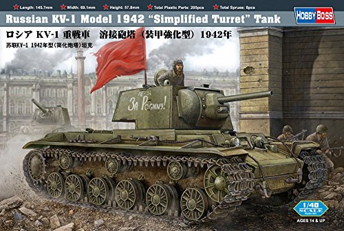 ホビーボス 1/48 ロシア KV-1重戦車 溶接砲塔 装甲強化型 プラモデル(中古品)