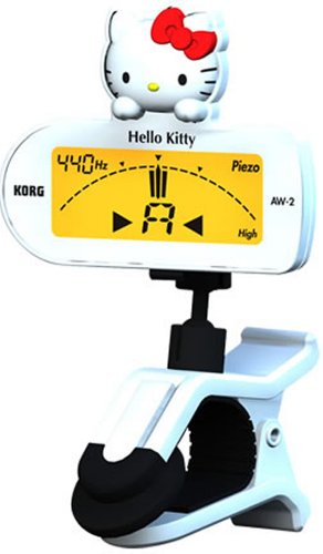KORG CLIP-ON TUNER ハローキティバージョン ギター&ベース ホワイト AW-2G(中古品)