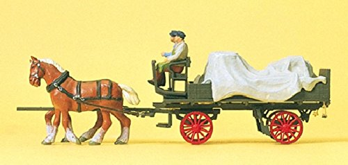 Preiser プライザー 30446 H0 1/87 馬車（動物/その他）(中古品)