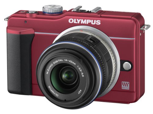 OLYMPUS ミラーレス一眼 E-PL1s レンズキット レッド E-PL1s LKIT RED(中古品)