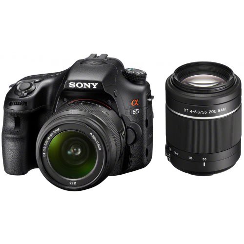 ソニー SONY ミラーレス一眼 α65 ダブルズームレンズキット DT 18-55mm F3(中古品)