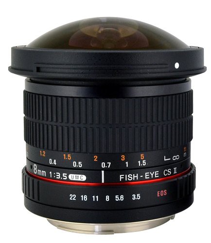 ポキノン (Rokinon) 8?mm f / 3.5?Hd魚眼レンズレンズ 取り外し可能なフー (中古品)