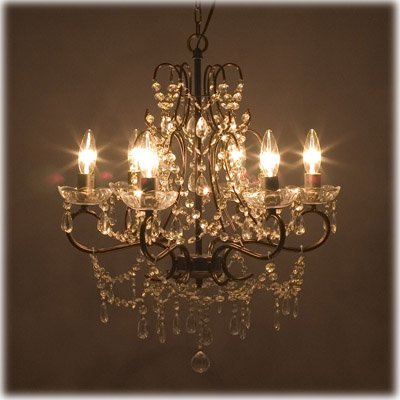 シャンデリア アンティーク調 Emma 6灯 ダークゴールド（電球付き）:interi（中古品）