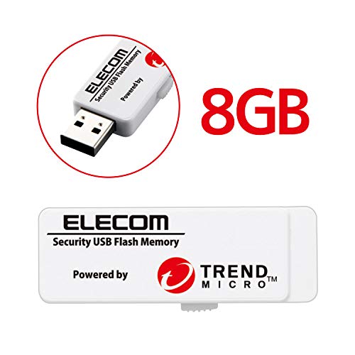 エレコム USBメモリ 8GB USB3.0 トレンドマイクロ ウィルスチェック機能搭 (中古品)
