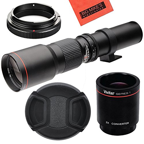 ハイパワー500mm/1000mm F/8手動望遠レンズ、ブラック。CanonデジタルEOS R(中古品)