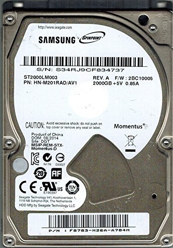 Seagate Mobile 2.5inch 9.5mm SATA 6Gb/s 2TB 5400rpm 32MBキャッシュ  ST(中古品)