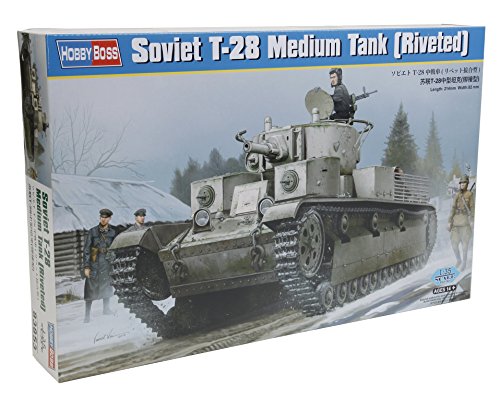 ホビーボス 1/35 ソビエト T-28 中戦車 リベット接合型 プラモデル(中古品)
