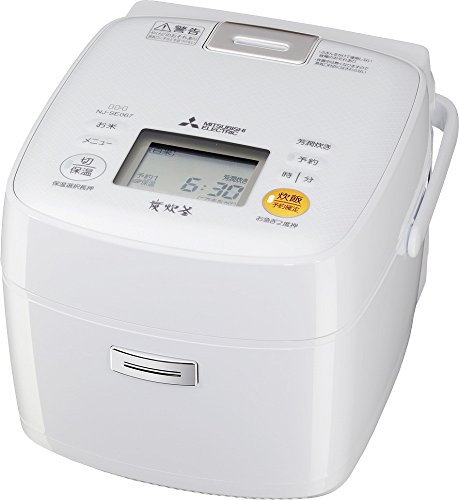 三菱電機 IHジャー炊飯器 備長炭 炭炊釜 3.5合炊き ピュアホワイト NJ-SE06(中古品)