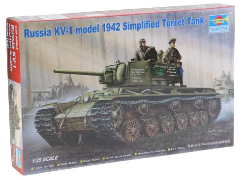 トランペッター 1/35 ソビエト軍 KV-1重戦車 1942 簡易生産型砲塔 プラモデ(中古品)