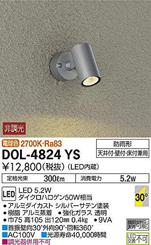 大光電機(DAIKO) LEDアウトドアスポット (LED内蔵) LED 5.2W 電球色 2700K （中古品）