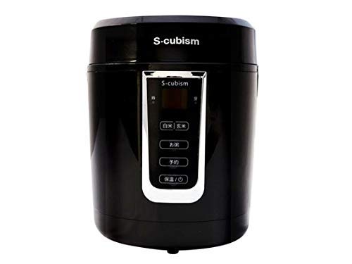 エスキュービズム マイコン式炊飯器（1.5合炊き） ブラックS-cubism SCR-H1(中古品)