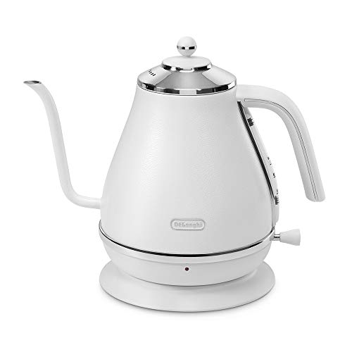 デロンギ(DeLonghi) 電気ケトル ホワイト 1.0L アイコナ カフェ KBOE1220J-(中古品)