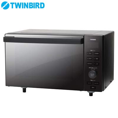 ツインバード オーブンレンジ 18L ブラックTWINBIRD センサー付フラットオ (中古品)