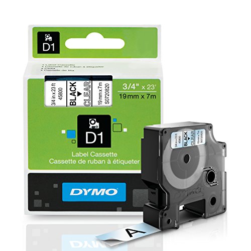 D1 Standard Tape Cartridge for Dymo Label Makers, 3/4in x 23ft, Black (未使用品)の通販は