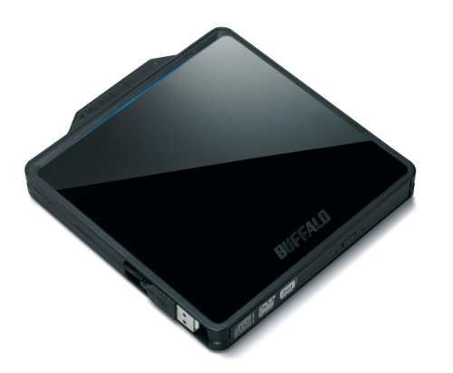 BUFFALO Boostケーブル搭載 ポータブルDVDドライブ ブラック DVSM-PC58U2V-(未使用品)