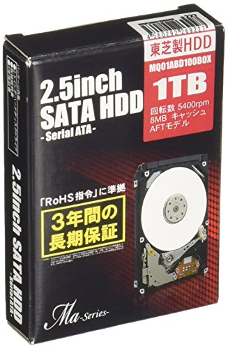 MARSHAL 東芝製 2.5インチ SATA-HDD Maシリーズ 1TB(9.5mm厚) MQ01ABD100BO(未使用品)