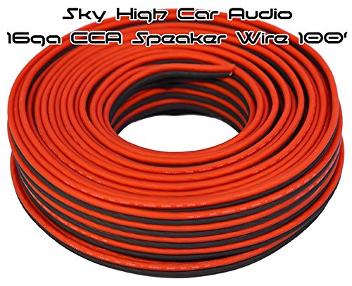 Sky High車オーディオ100 16?ga CCAスピーカーワイヤレッド/ブラック(未使用品)の通販は