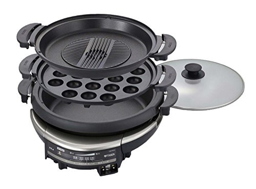 タイガー グリル鍋 5.0L プレート 3枚 タイプ 深鍋 たこ焼き 焼肉 プレート(未使用品)の通販は