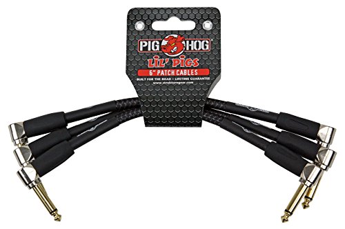 Pig Hog Instrument Cables Lil Pigs 6 in. Patch Cables Black Woven by P(未使用品)