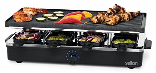 Salton PG1645 8 Person Raclette & Party Grill, Black [並行輸入品](未使用品)