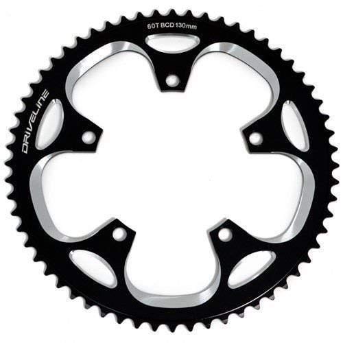 Driveline CNC 7075 Alloy 10/11 Speed Chainring 60T, BCD 130mm, Black #(未使用品)