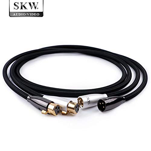 SKW バランス XLR オス-XLR メス 3ピン マイクケーブル (2個パック) 6.5ft/(未使用品)