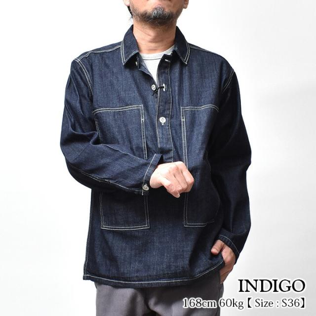 プルオーバーデニムシャツ メンズ 長袖 大きいサイズ | M~2XL 全3色 ブランド ヒューストン アメカジ プルオーバー デニムシャツ シャツ USコットン 綿100 春 秋 オシャレ かっこいい 20代 30代 40代 50代 60代 メンズファッション カジュアル 服 人気 オススメ_10