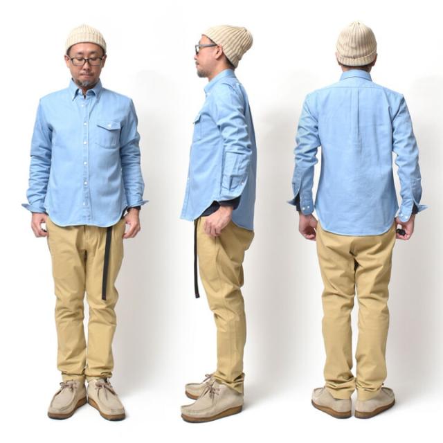 ボタンダウンシャツ 長袖 メンズ 厚手 国産 | M~XL 全3色 ホワイト