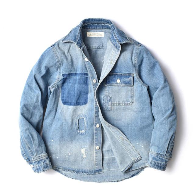 デニムシャツ メンズ 厚手 アメカジ 長袖 | M~XL 全2色 大きいサイズ カジュアル シャツ ワークシャツ ブランド モートガレージ 春 秋 綿100 着丈 短い 所さん 世田谷ベース 20代 30代 40代 50代 60代 メンズファッション カジュアル オシャレ かっこいい 大人 人気 オススメ