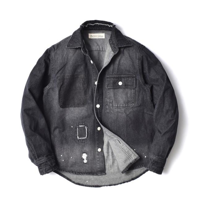 デニムシャツ メンズ 厚手 アメカジ 長袖 | M~XL 全2色 大きいサイズ カジュアル シャツ ワークシャツ ブランド モートガレージ 春 秋 綿100 着丈 短い 所さん 世田谷ベース 20代 30代 40代 50代 60代 メンズファッション カジュアル オシャレ かっこいい 大人 人気 オススメ