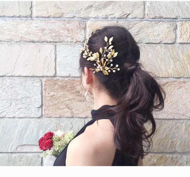 新品本物 リーフ ヘアアクセサリー ヘアクリップ 葉っぱ リゾート ピンク まとめ髪