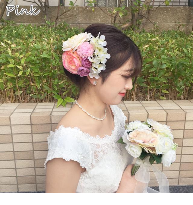 送料無料 8輪セット ラナンキュラス アジサイ ピンク パープル 花 フラワー ヘアー ヘッドドレス ヘアアクセサリー 髪飾りの通販はau Pay マーケット Machree