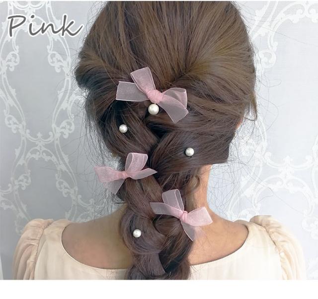 メール便 送料無料 リボン オーガンジー パール Uピン 3本 プレゼント セット ヘッドドレス ヘアアクセサリー 髪飾り ヘッドアクセ の通販はau Pay マーケット Machree