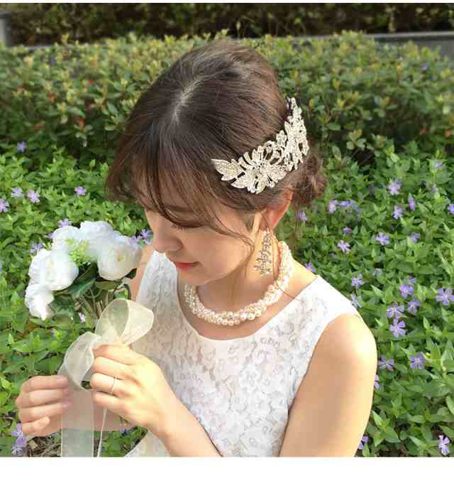 ヘアアクセサリー ヘッドドレス 結婚式 ブライダル 花 フラワー コーム