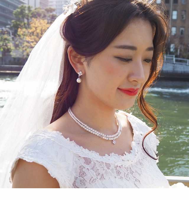 ブライダル　ネックレス　ピアス　（イヤリング）　結婚式　ウエディング　花嫁