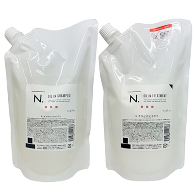 ● セット販売 ナプラ エヌドット オイル イン シャンプー 750ml + オイル イン トリートメント 650g レフィル 詰め替え 美容室専売 サロン専売 N. NAPLA