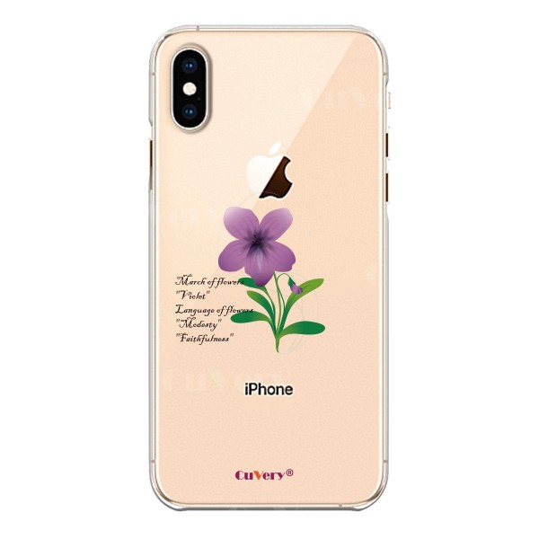 Iphonex Iphonexs ワイヤレス充電対応 ハード クリア 透明 ケース 3月生まれ 花 一輪花 すみれ 花言葉 付きの通販はau Pay マーケット プリティウーマン