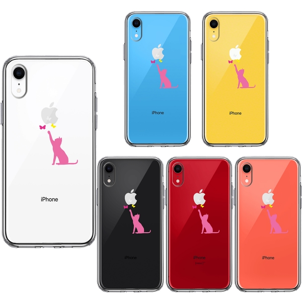 Iphonexr 側面ソフト 背面ハード ハイブリッド クリア ケース 猫 Cat ねこ にゃんこ 蝶々 ピンクの通販はau Pay マーケット プリティウーマン