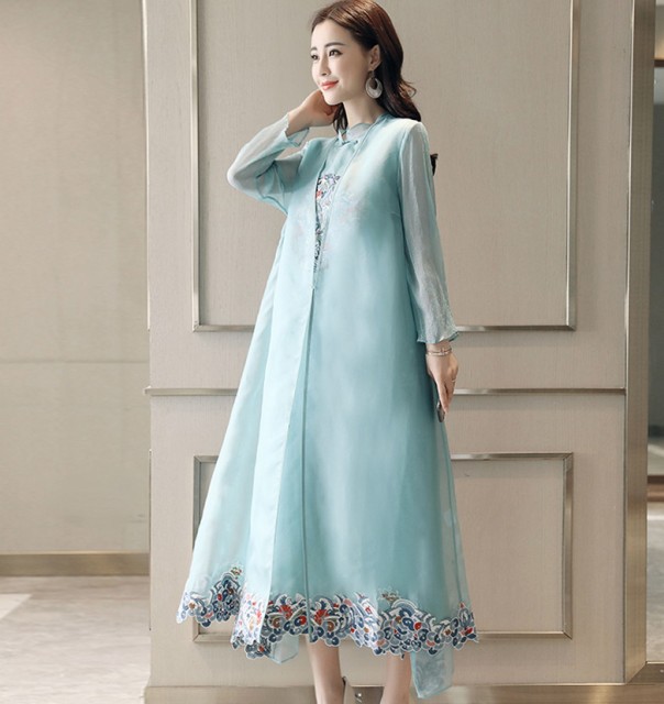 ガウン付き刺繍ロングワンピース グリーン 春夏 フォーマル イベント パーティー の通販はau Pay マーケット お取り寄せドレスのアルトリアaupayマーケット店