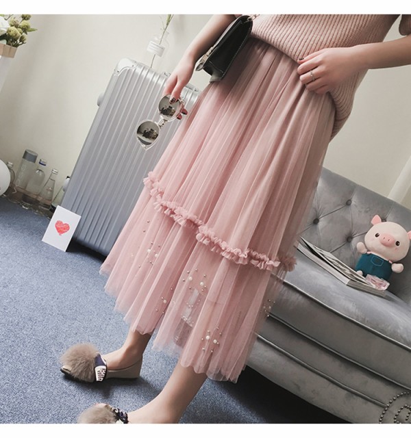 おしゃれカジュアルチュールロングスカート ピンク 春夏 かわいい カジュアル Ol の通販はau Pay マーケット お取り寄せドレスのアルトリアaupayマーケット店