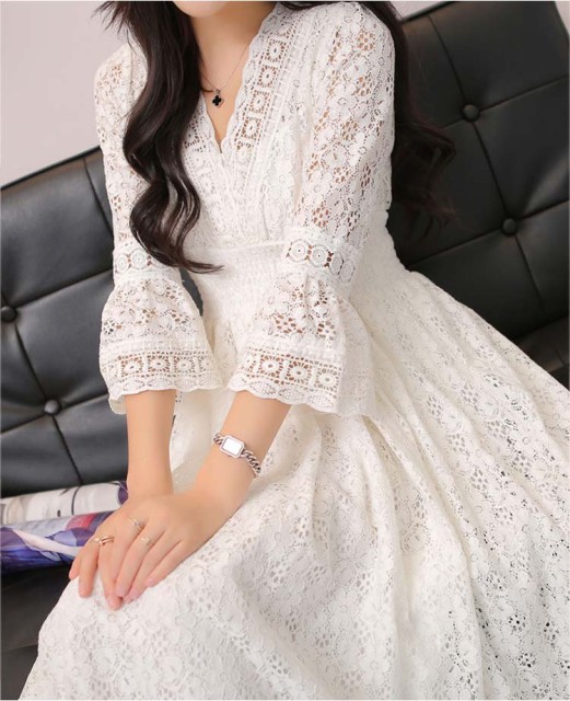 マキシワンピース 白ワンピ レース 夏 レディース 体形カバー 二次会 レース 袖あり フレア 大人 ロングの通販はau Pay マーケット お取り寄せドレスのアルトリアaupayマーケット店