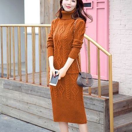 ハイネック 膝丈 ニットワンピース ニットワンピ 膝丈ワンピ タイトワンピース ハイネックワンピ の通販はau Pay マーケット お取り寄せドレスのアルトリアaupayマーケット店