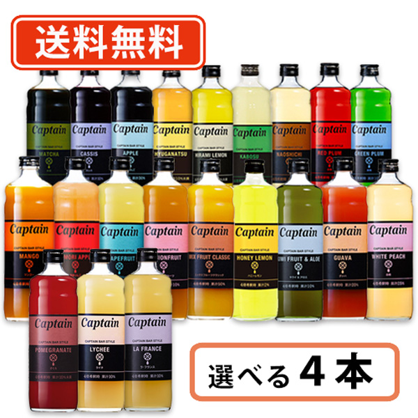 キャプテン　中村商店 キャプテン シロップ 600ml 選べる4本セット《B》 バー かき氷　【送料無料(一部地域を除く)】