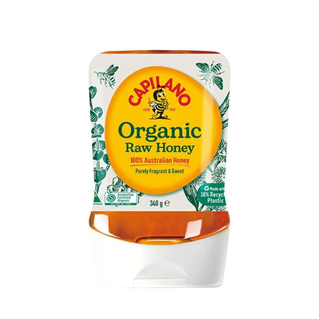 カピラーノ　オーストラリア　オーガニックローハニー　340ｇ×8本　明治屋　《 ローハニー 》　有機　はちみつ　蜂蜜　生はちみつ　送料無料(一部地域を除く)
