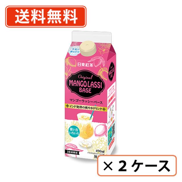 日東紅茶 マンゴーラッシーベース 490ml×24本(12本×2ケース)　マンゴー　送料無料(一部地域を除く)