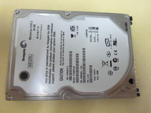 Seagate Momentus5400.2 2.5インチ内蔵型HDD 80GB/U-ATA100 ST98823A(中古品)